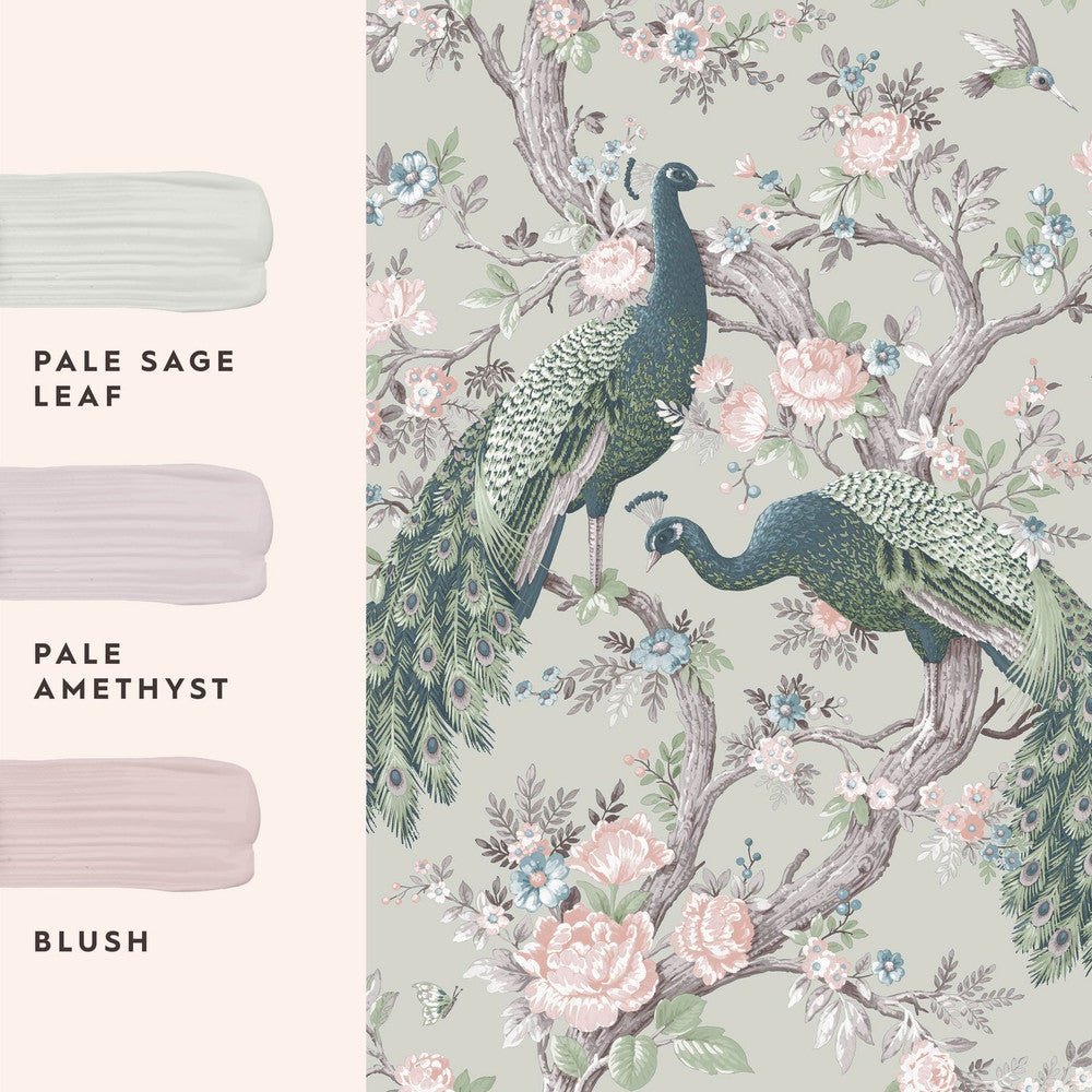 Belvedere Wallpaper - Sage Green - Laura Ashley - 130113 - Premier Wallcovering