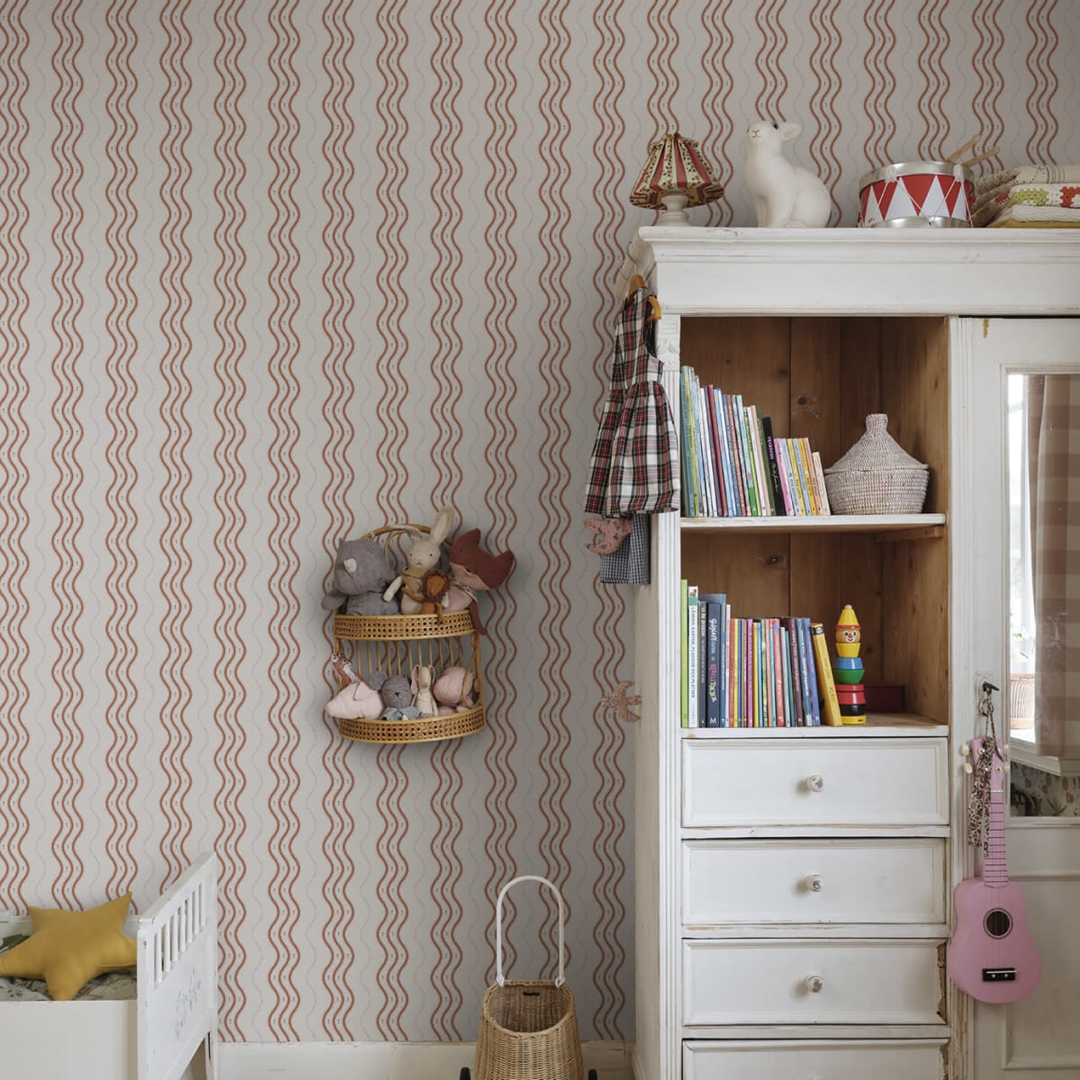 Ben Wallpaper - Red - Sandberg - S10371 - Premier Wallcovering