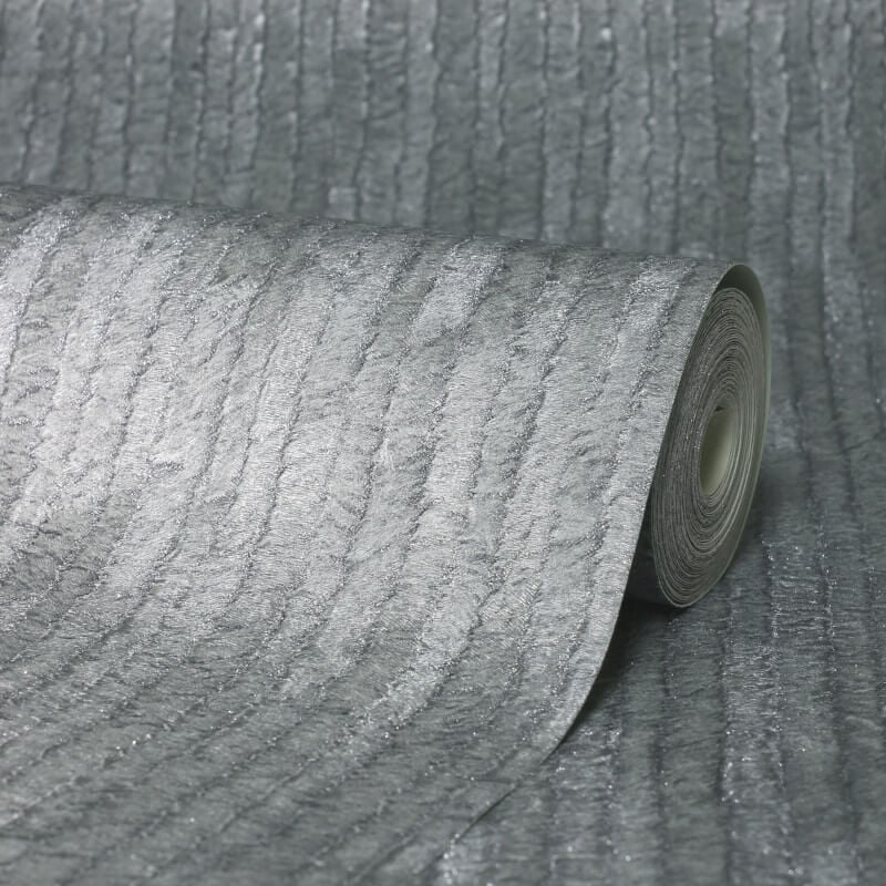 Bergamo Texture Glitter Wallpaper - Silver/Dark Grey - Crown - M1402 - Premier Wallcovering