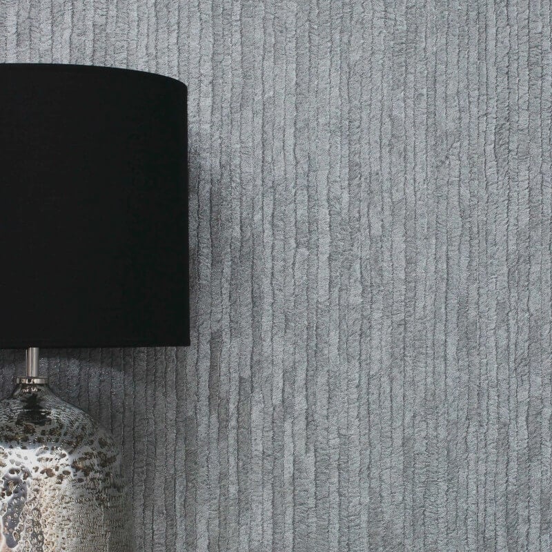 Bergamo Texture Glitter Wallpaper - Silver/Dark Grey - Crown - M1402 - Premier Wallcovering