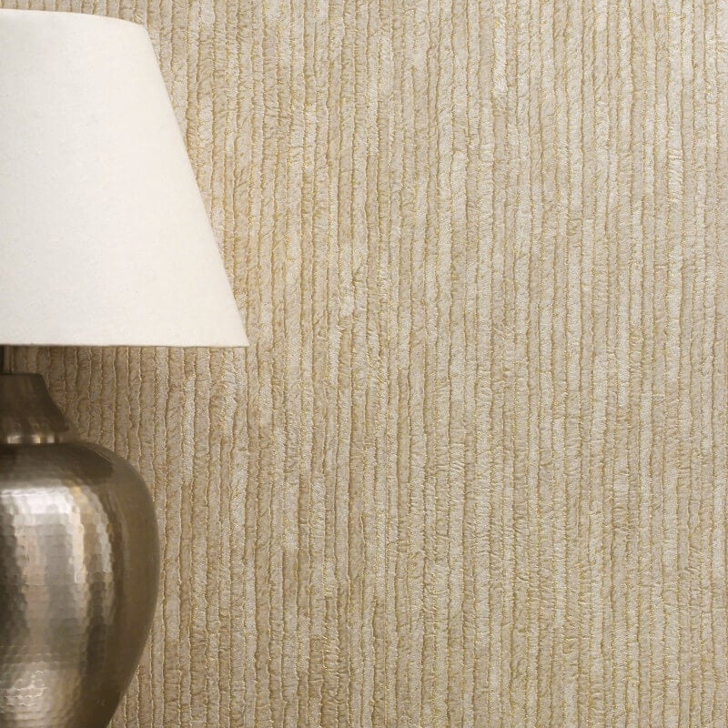 Bergamo Texture Glitter Wallpaper - Light Gold/Beige - Crown - M1399 - Premier Wallcovering