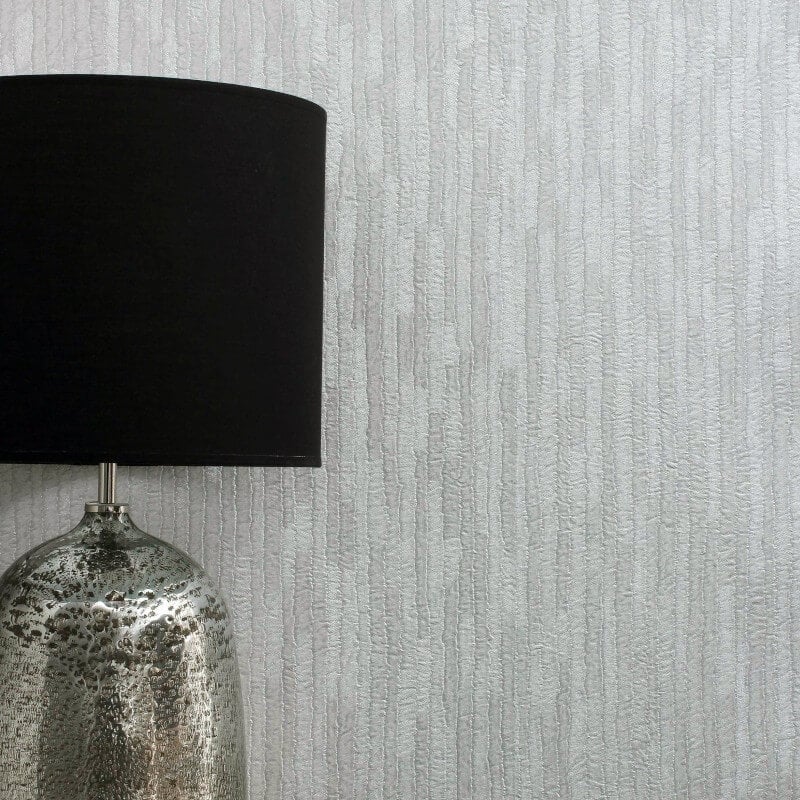 Bergamo Texture Glitter Wallpaper - Off White/Silver - Crown - M1400 - Premier Wallcovering