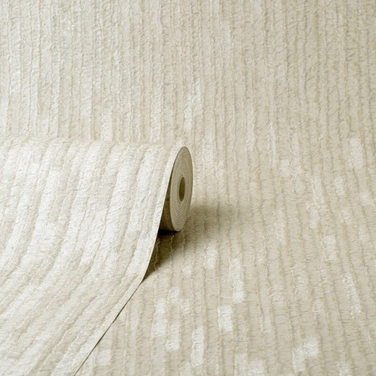 Bergamo Texture Glitter Wallpaper - Silver/Cream - Crown - M1398 - Premier Wallcovering
