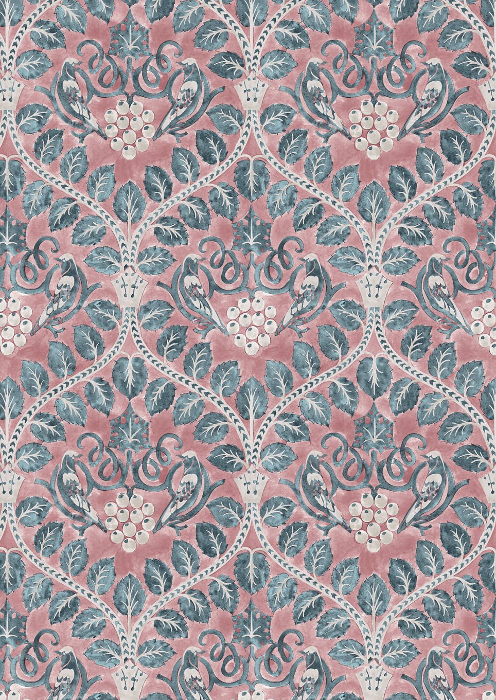 Berry Brothers Wallpaper - Raspberry - Lewis & Wood - Premier Wallcovering