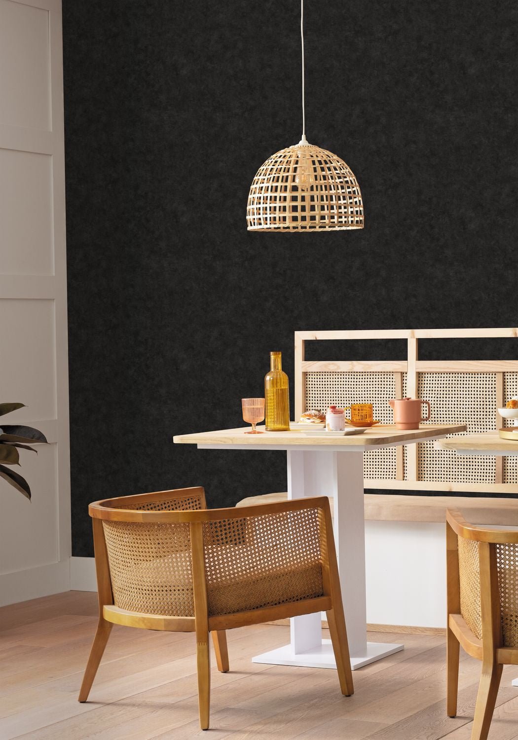 Beton Uni Wallpaper - Noir - Caselio - 101489949 - Premier Wallcovering