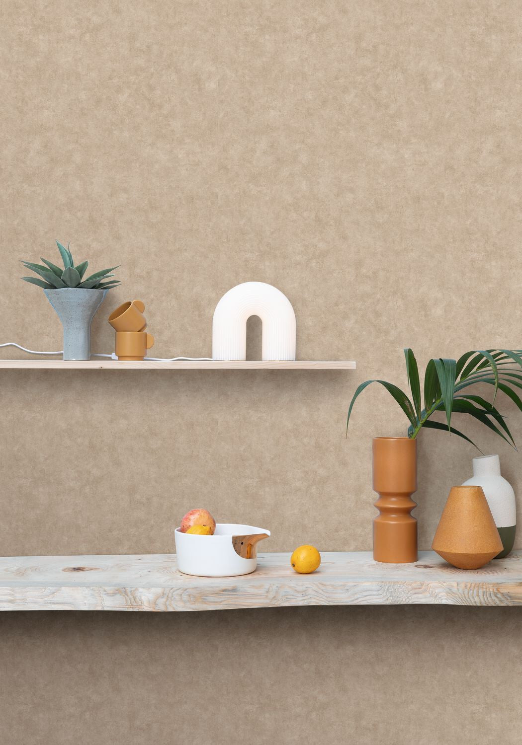 Beton Uni Wallpaper - Moka - Caselio - 101482213 - Premier Wallcovering