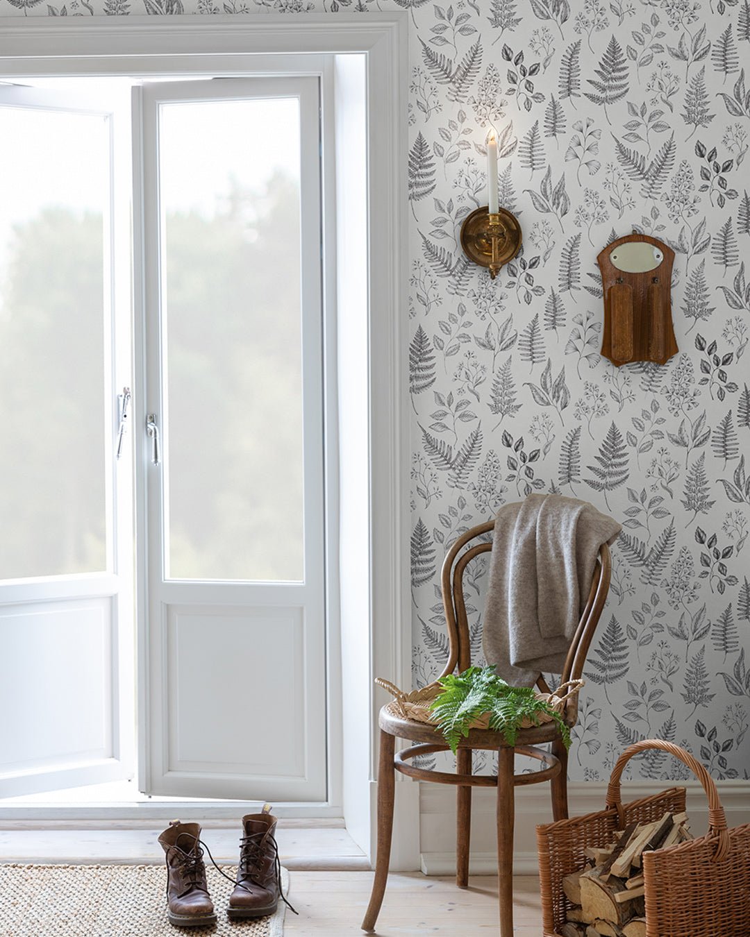 Betula Wallpaper - Black & White - Midbec - 15936 - Premier Wallcovering