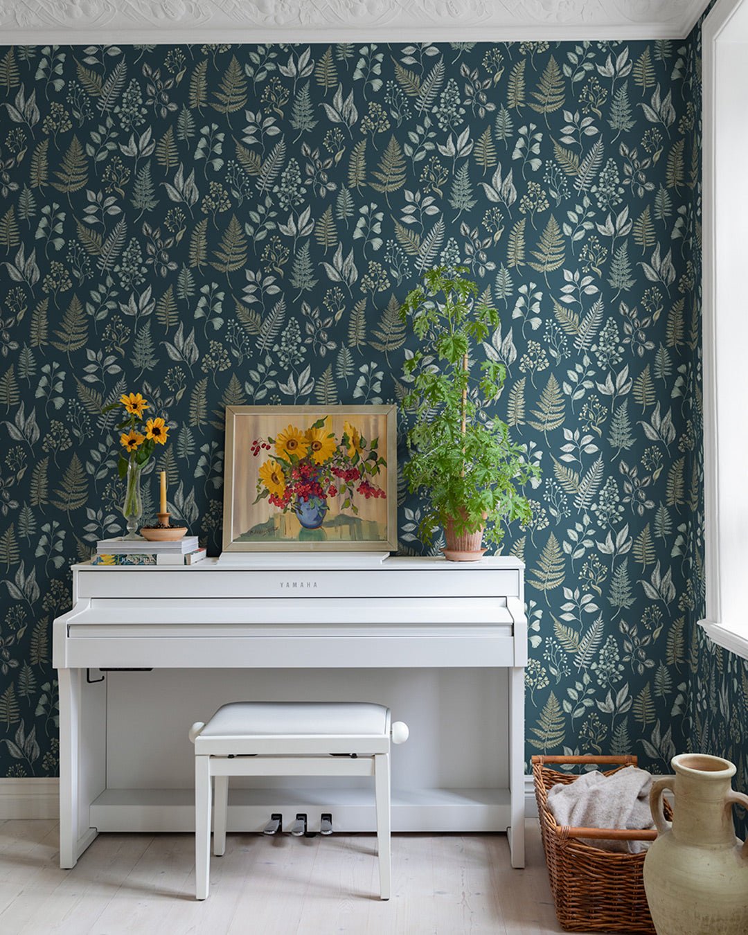 Betula Wallpaper - Dark Blue - Midbec - 15933 - Premier Wallcovering