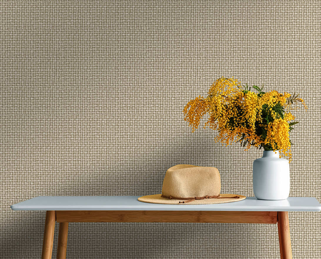 Biderbost Weave Wallpaper - Beige - Holden Décor - 91602 - Premier Wallcovering