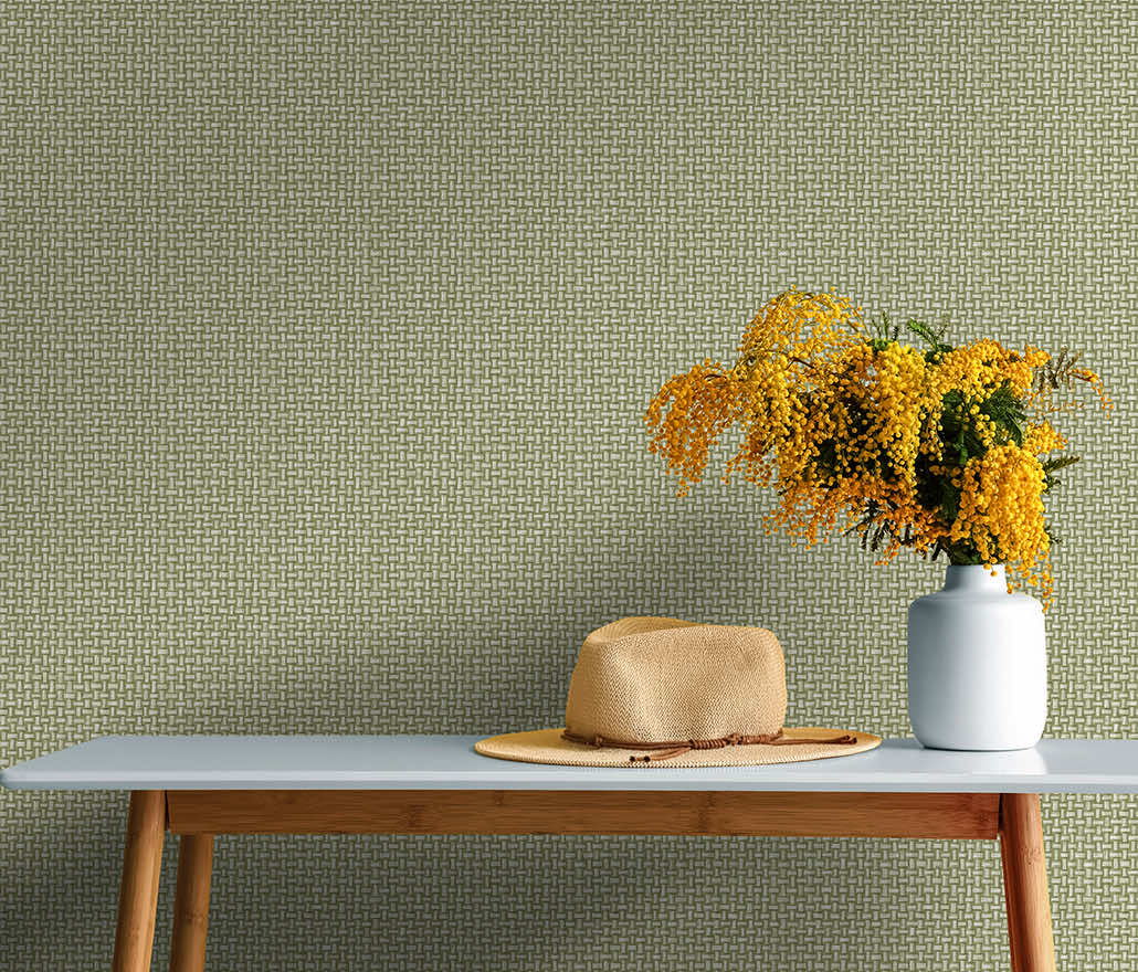 Biderbost Weave Wallpaper - Green - Holden Décor - 91601 - Premier Wallcovering