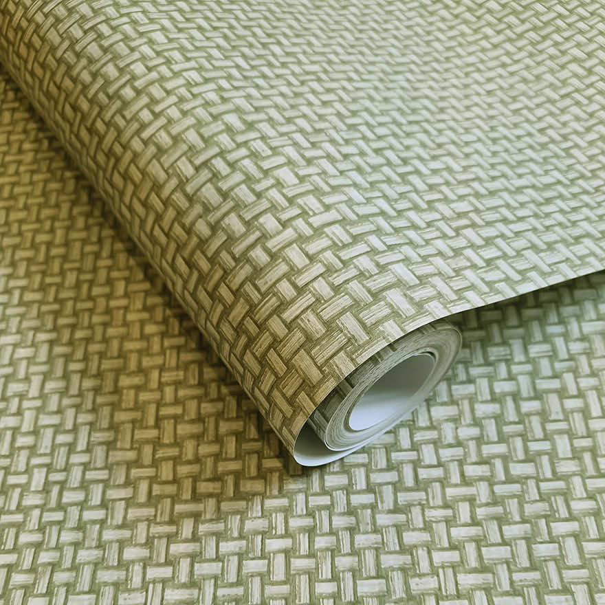 Biderbost Weave Wallpaper - Green - Holden Décor - 91601 - Premier Wallcovering