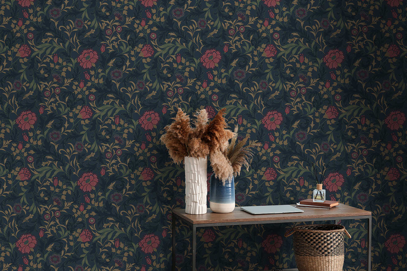 Bilbury Wallpaper - Navy - Holden Décor - 36304 - Premier Wallcovering
