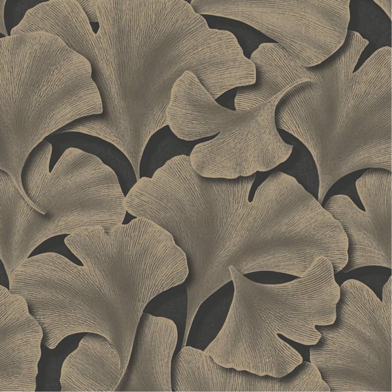 Biloba Ginkgo Wallpaper - Noir Fusain - Casadeco - 86249404 - Premier Wallcovering