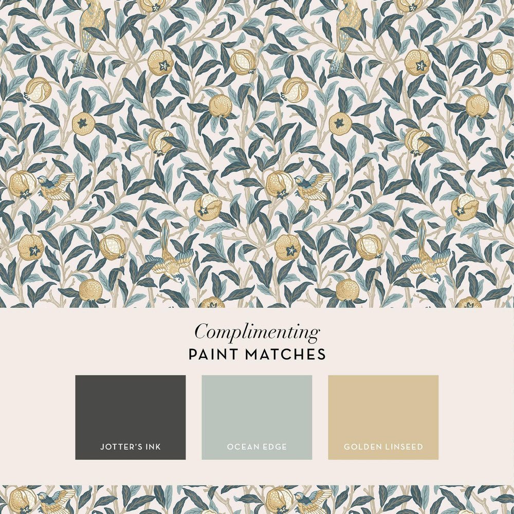 Bird & Pomegranate Wallpaper - Cloudy Blues - 140501 - William Morris - Premier Wallcovering