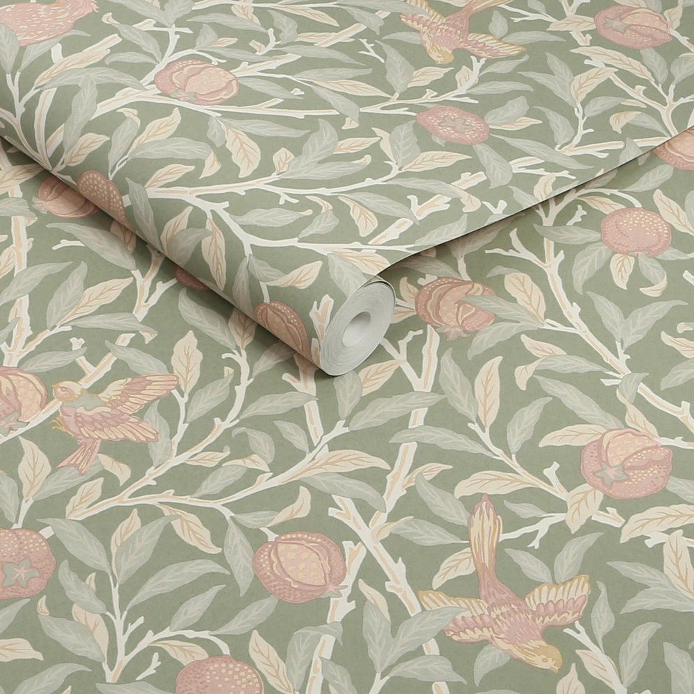 Bird & Pomegranate Wallpaper - Rose Garden - 140502 - William Morris - Premier Wallcovering