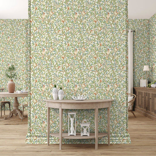 Morris Collections - 1040 - Bird & Pomegrante Wallpaper - Lace - Premier Wallcovering