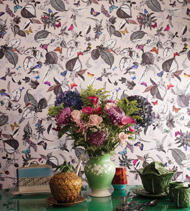 Bird Song Wallpaper - Multi/Stone - Osborne & Little - W6596-01 - Premier Wallcovering