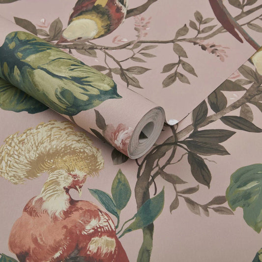 Bird Sonnet Wallpaper - Blush - 1838 wallcoverings - 2109 - 157 - 03 - Premier Wallcovering