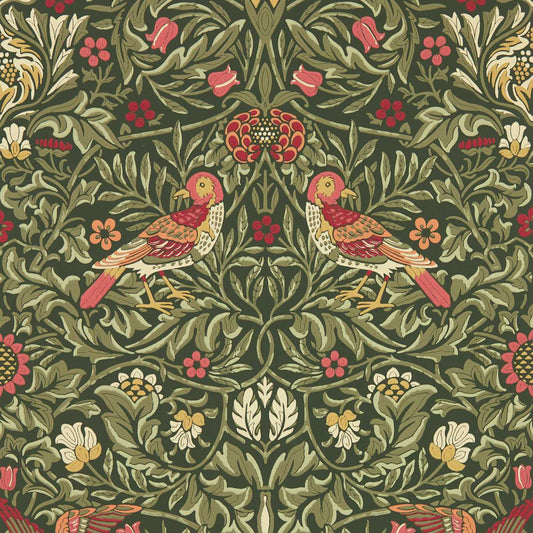 Bird Wallpaper - Wooded Dell - 217194 - Morris & Co - Premier Wallcovering