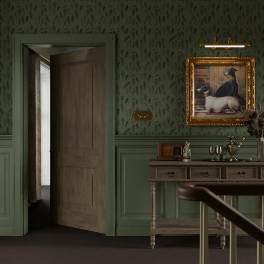 Birds of a Feather Wallpaper - Rural Tones on Seafoam - LAN100215 - Lucie Annabel - Premier Wallcovering