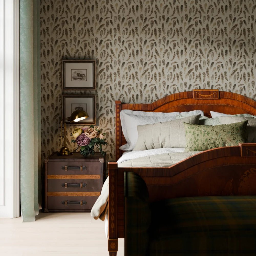 Birds of a Feather Wallpaper - Rural Tones on Vintage Cream - LAN100216 - Lucie Annabel - Premier Wallcovering
