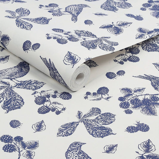 Blackberry Bird Wallpaper - Cream - Joules - 120868 - Premier Wallcovering