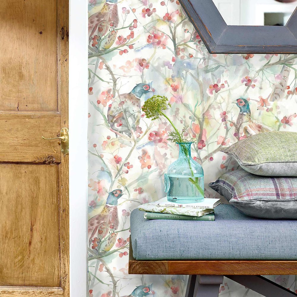 Blackberry Row Wallpaper - Cream - Voyage Maison - BLACKBE/WPO/ROW - Premier Wallcovering