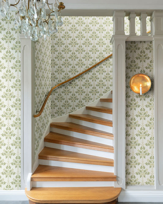 Blackberry Wallpaper - White / Green - Midbec - 82053 - Premier Wallcovering