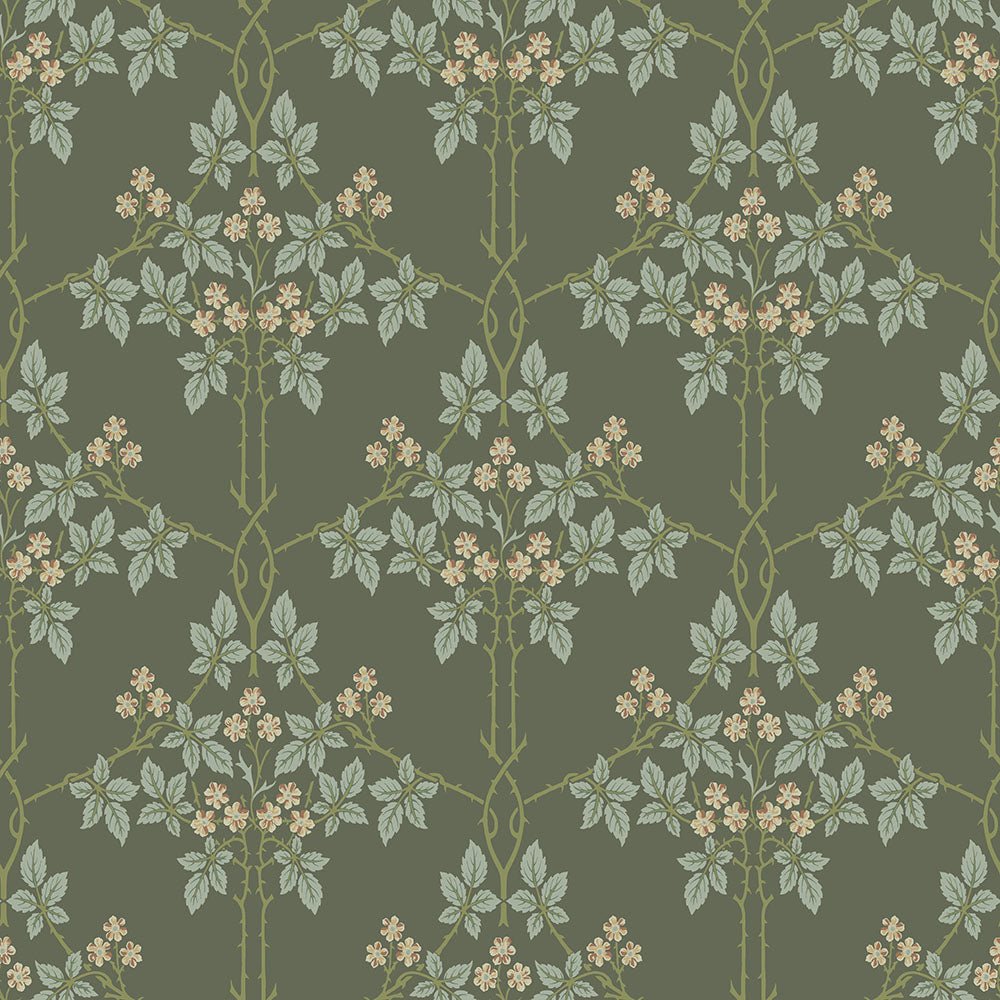 Blackberry Wallpaper - Green - Midbec - 82055 - Premier Wallcovering