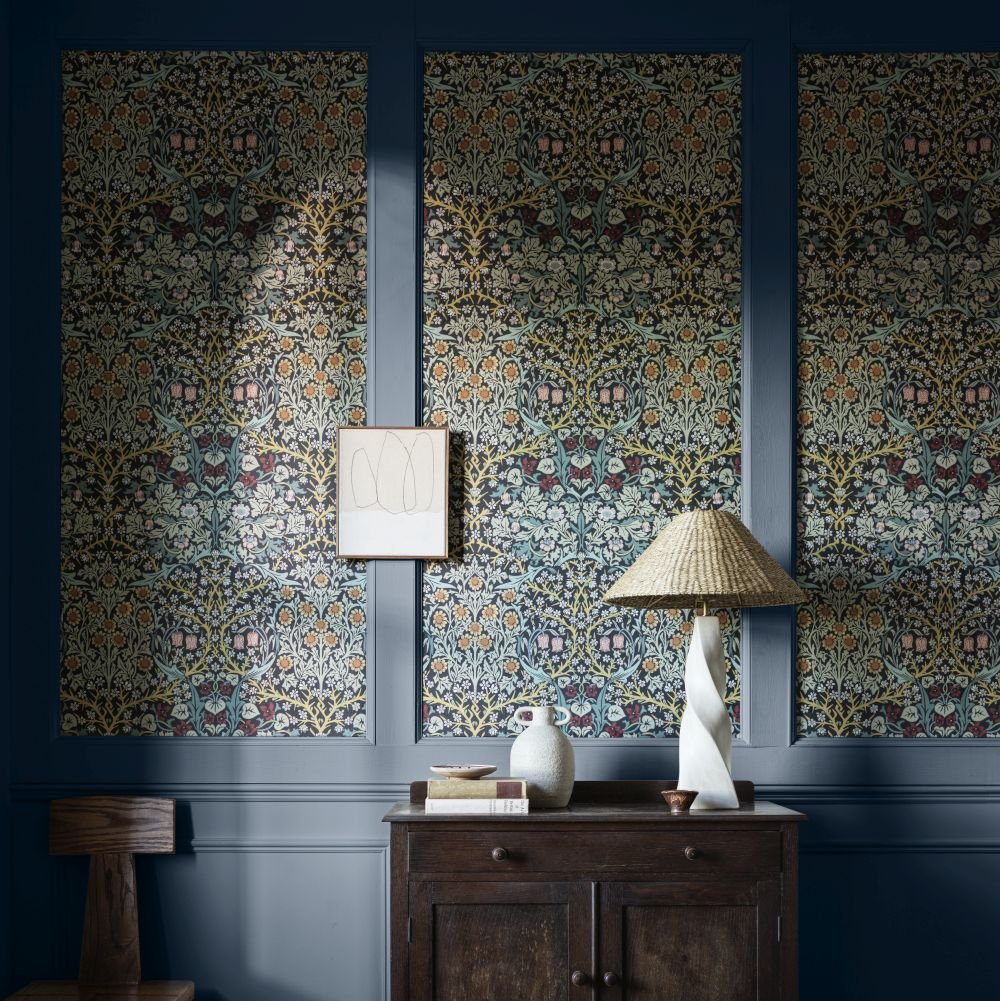 Blackthorn Wallpaper - Indigo - 217380 - Morris Wallpaper WD - Premier Wallcovering