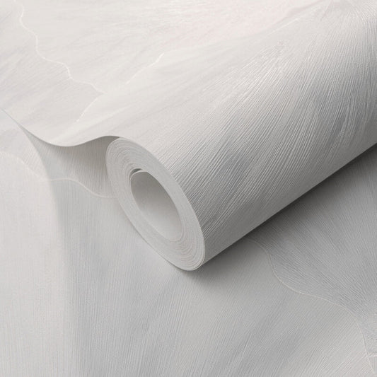 Bliss Abstract Leaf Metallic Wallpaper - White - Erismann - 10402 - 01 - Premier Wallcovering