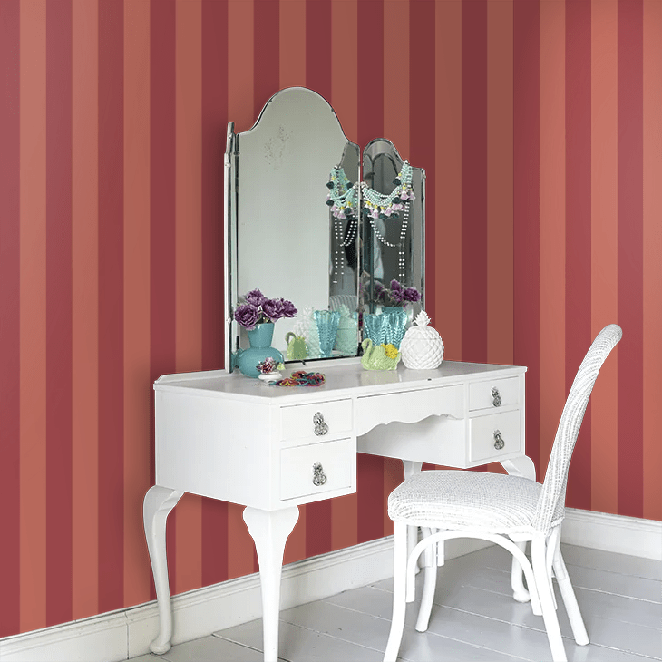 Bloc Stripe Wallpaper - Ruby - Ohpopsi - SIS50110W - Premier Wallcovering