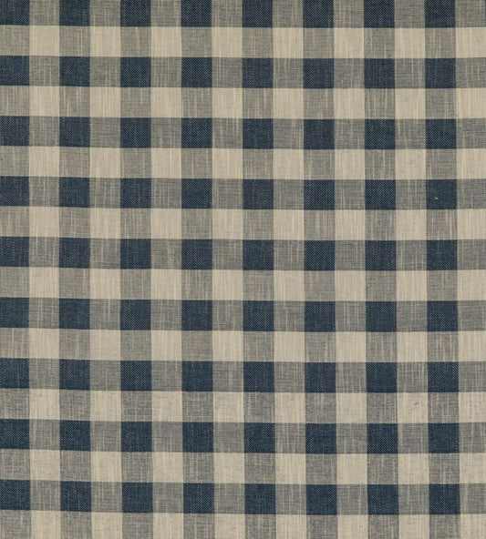 Block Check Fabric - Indigo - Baker Lifestyle - PF50490 - 680 - Premier Wallcovering