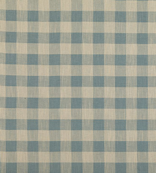 Block Check Fabric - Soft Blue - Baker Lifestyle - PF50490 - 605 - Premier Wallcovering