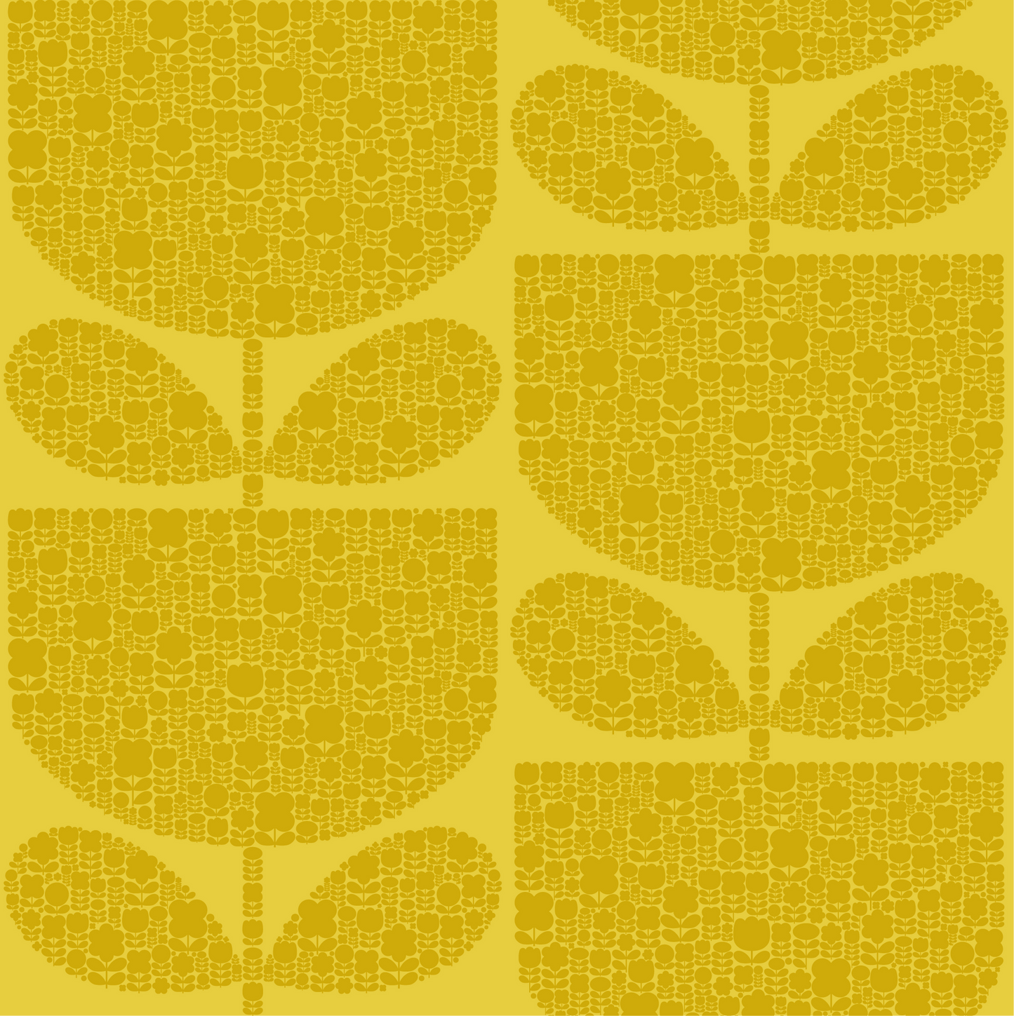 Block Garden Wallpaper - Sunflower - Orla Kiely - 23SHBLGWLPDS-7110 - Premier Wallcovering