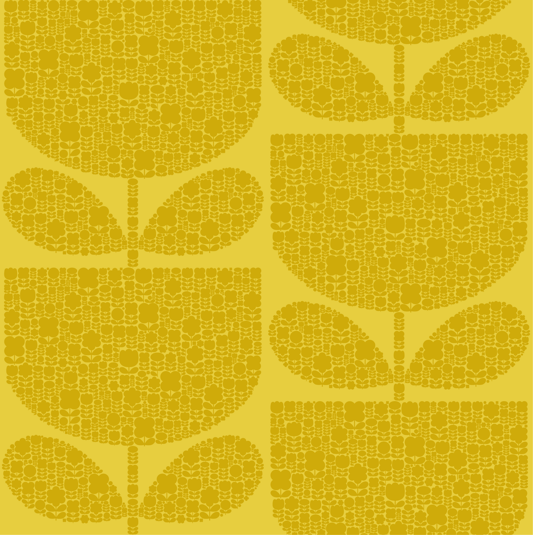 Block Garden Wallpaper - Sunflower - Orla Kiely - 23SHBLGWLPDS-7110 - Premier Wallcovering