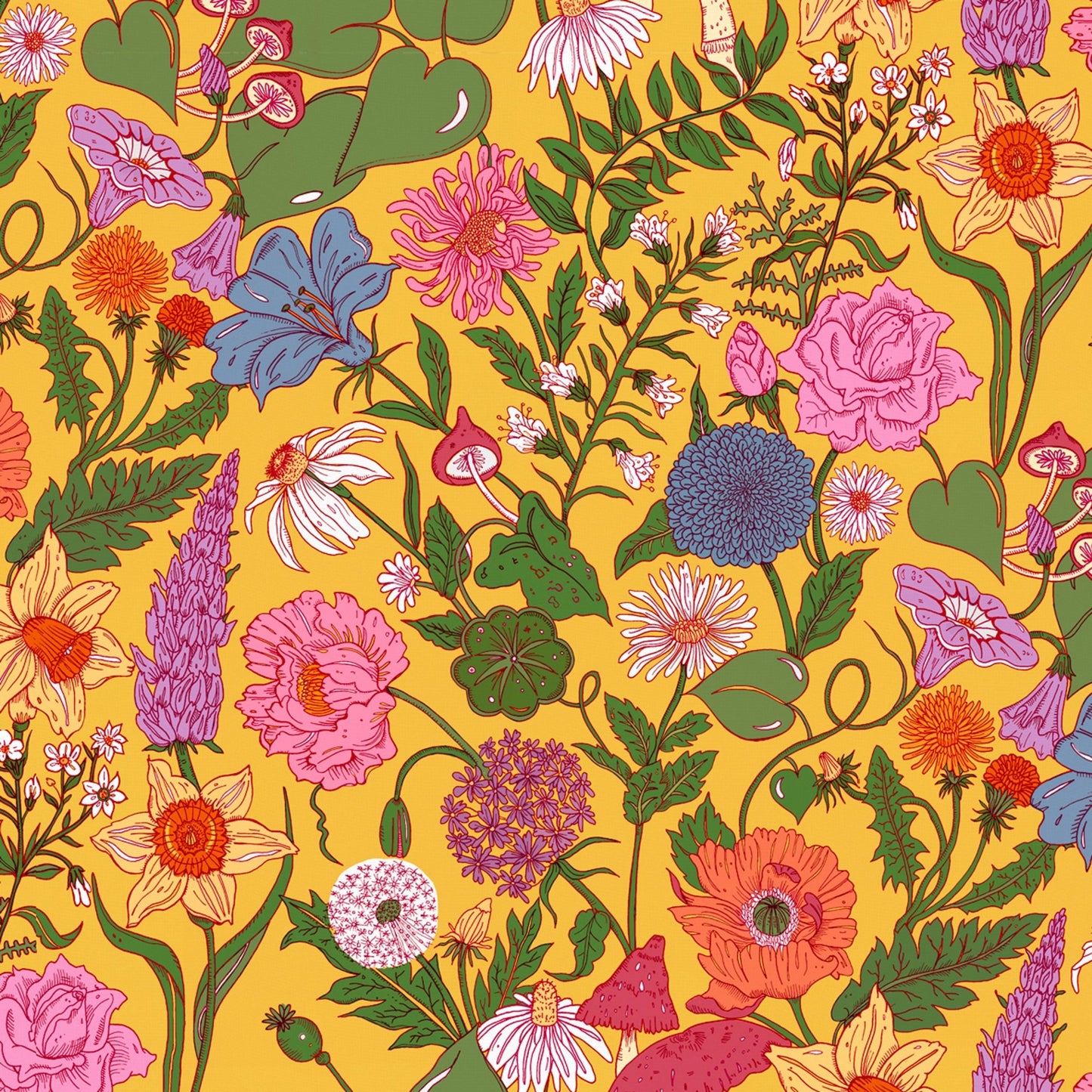 Bloom Wallpaper - Mimosa Yellow - Wear The Walls - BLMY894152 - Premier Wallcovering