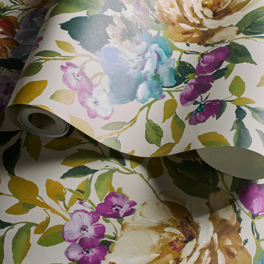 Bloom Wallpaper - Amethyst - Clarke & Clarke - W0139/01 - Premier Wallcovering