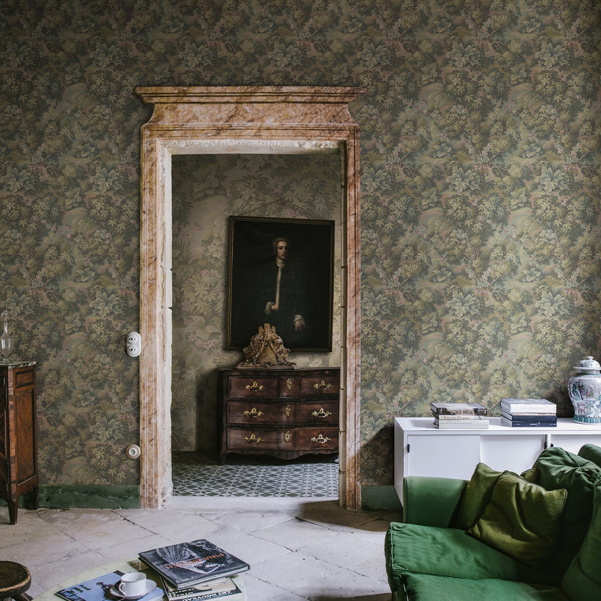 Blooming Park Wallpaper - Green - Rebel Walls - R19253 - Premier Wallcovering