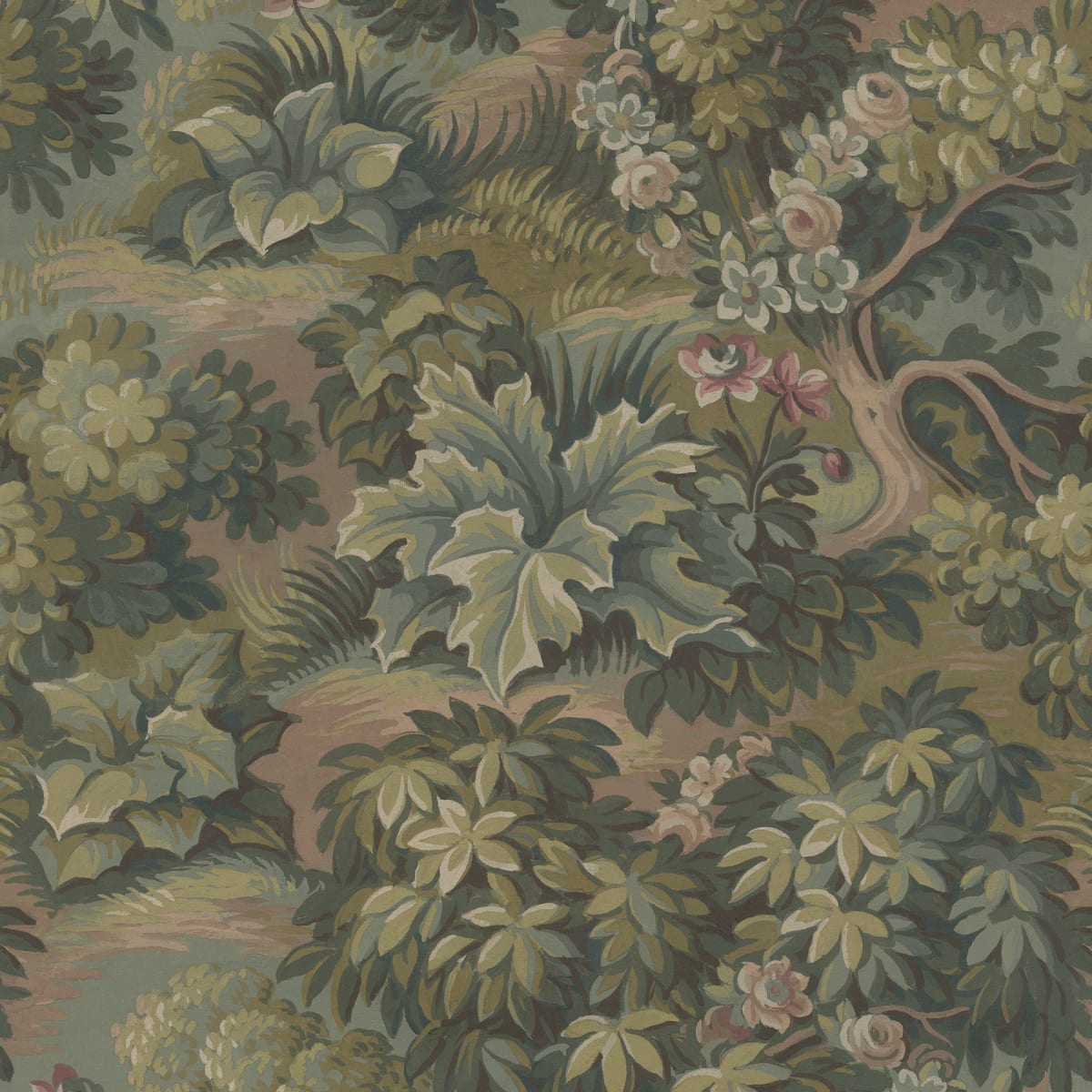 Blooming Park Wallpaper - Green - Rebel Walls - R19253 - Premier Wallcovering