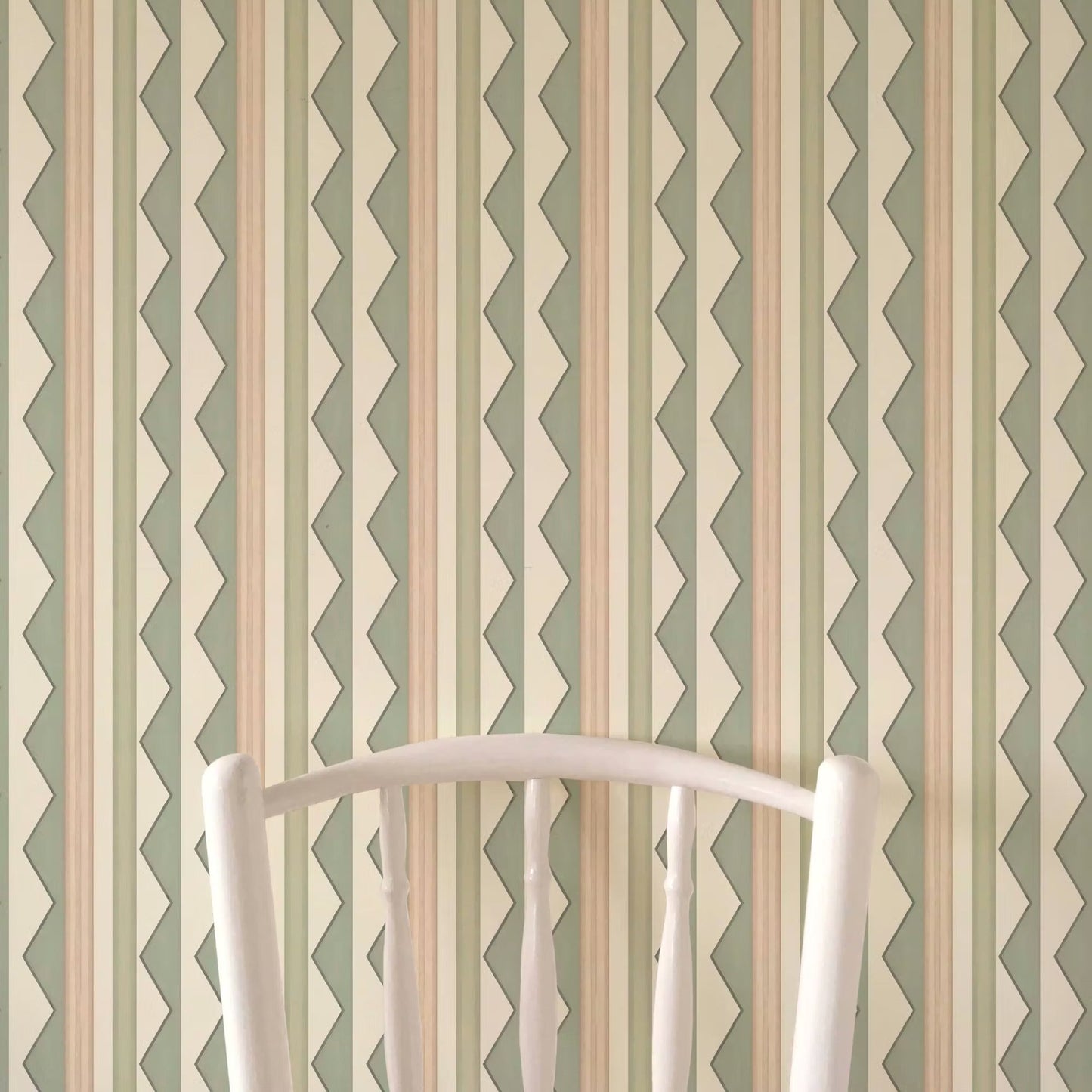 Bloomsbury Stripes Wallpaper - Soft Sage Green - Ottoline - W/BL_STR/101/2 - Premier Wallcovering