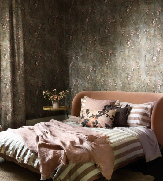 Blossom Wallpaper - Brown Blush - Woodchip & Magnolia - WM - 386 - 01R - Premier Wallcovering