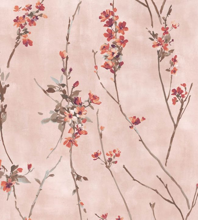 Blossom Wallpaper - Burnt Orange Blush - Woodchip & Magnolia - WM - 386 - 03R - Premier Wallcovering