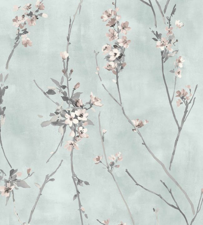 Blossom Wallpaper - Duck Egg Blue - Woodchip & Magnolia - WM - 386 - 05R - Premier Wallcovering