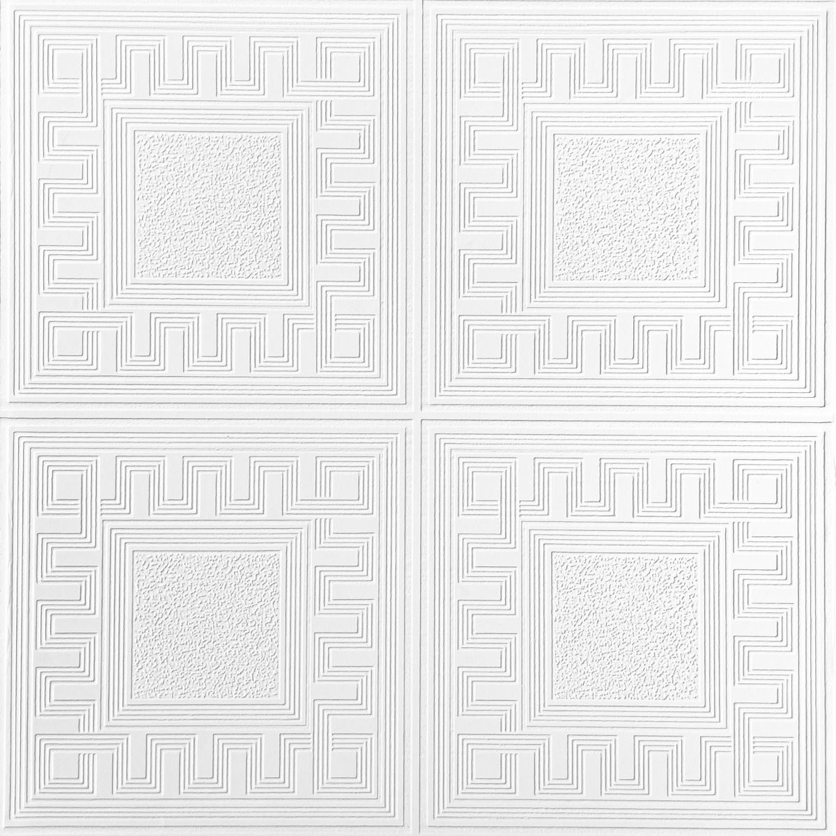 Blown Vinyl Greek Key Paintable Textured Wallpaper - White - Belgravia - 5835 - Premier Wallcovering