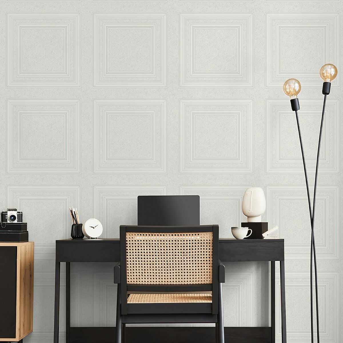 Blown Vinyl Panel Paintable Textured Wallpaper - White - Belgravia - 5836 - Premier Wallcovering