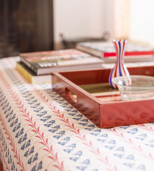 Bluebells Fabric - Blue/Raspberry - Barneby Gates - BGF070101 - Premier Wallcovering