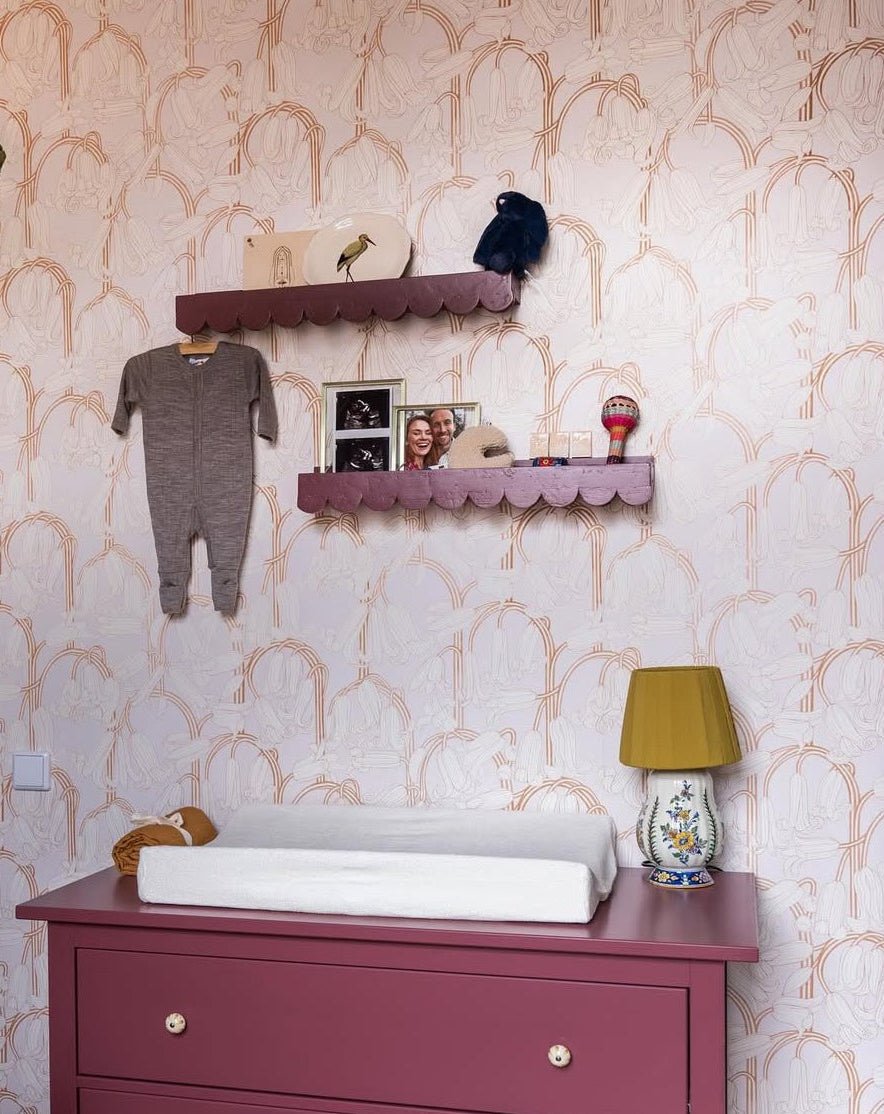 Bluebells Wallpaper - Pink & Cream - Summer Gray - Premier Wallcovering
