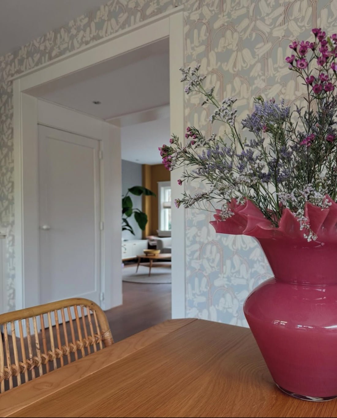 Bluebells Wallpaper - Dusty Blue - Summer Gray - Premier Wallcovering