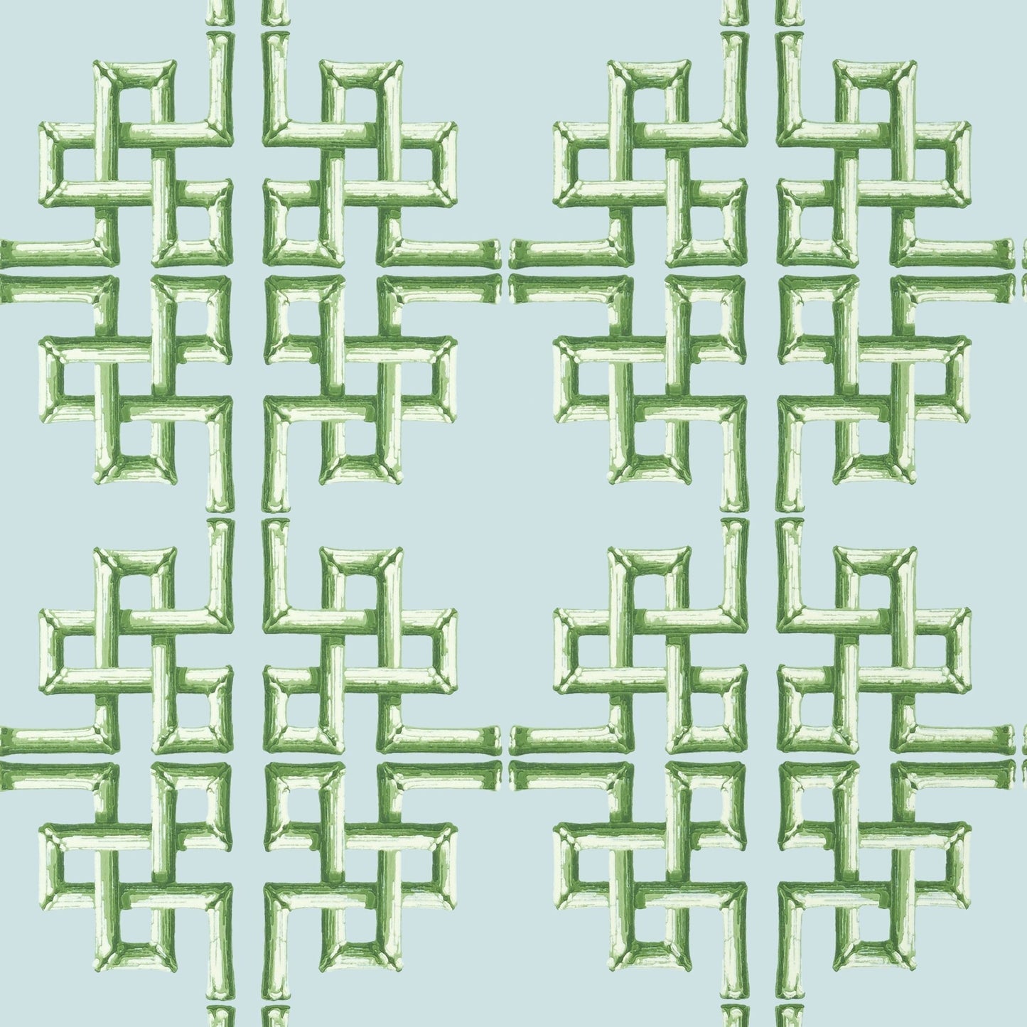 Boca Bamboo Wallpaper - Green & Blue - Thibaut - T13903 - Premier Wallcovering
